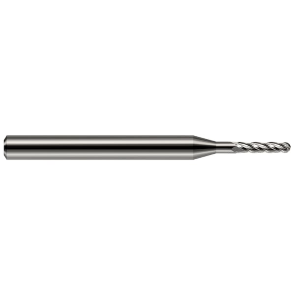 Miniature End Mill - 4 Flute - Ball 0.1250" (1/8) Cutter DIA x 0.3750" (3/8) Length of Cut